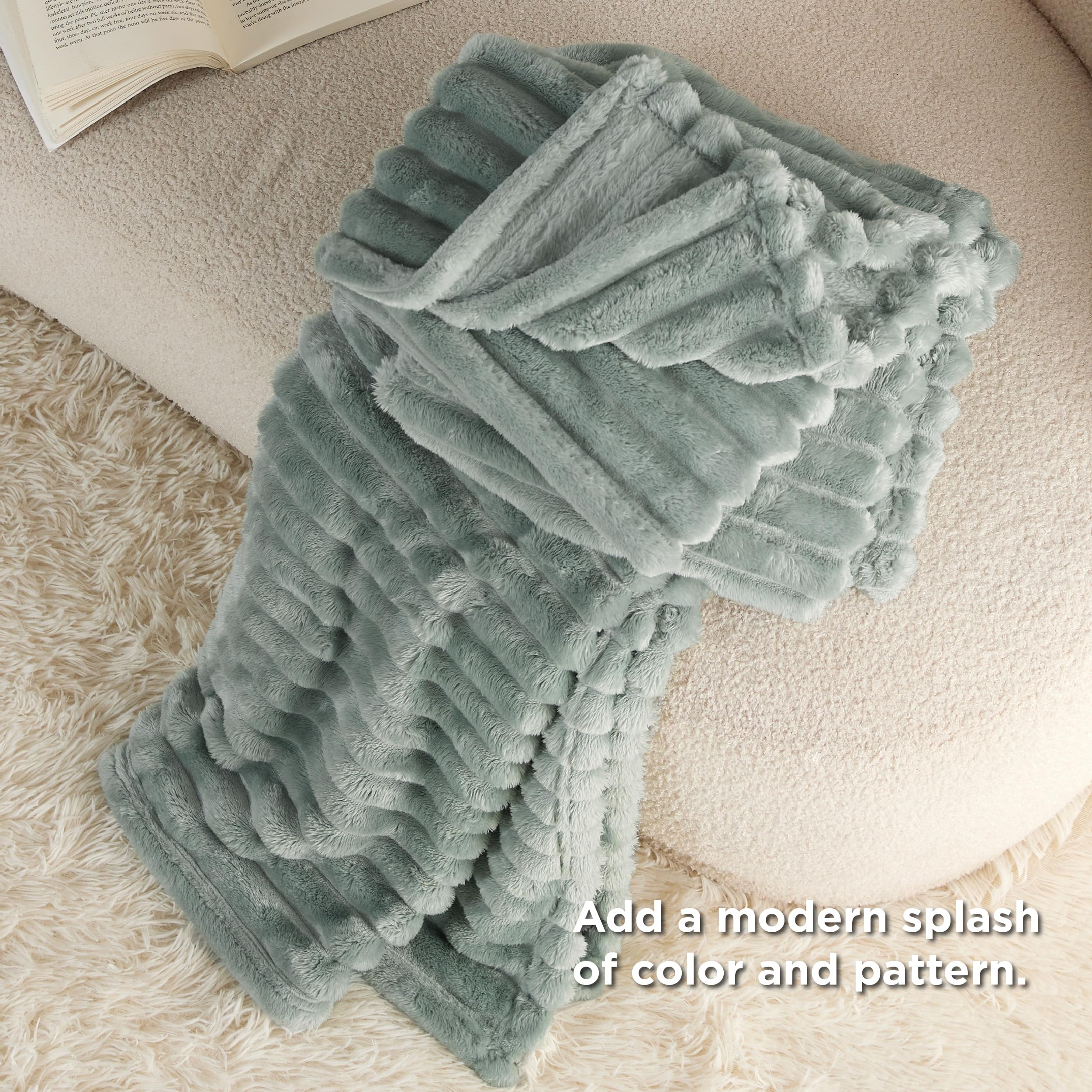 Foto 5 pulgar | Manta Bedsure Twin Gentlesoft Acogedora, Forro Polar De Franela, Color Verde Salvia - Venta Internacional.