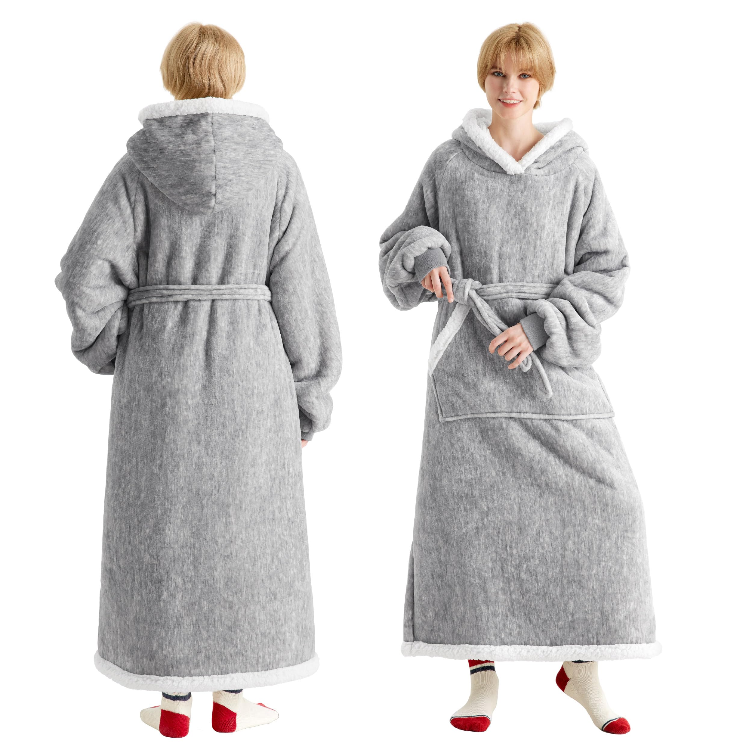 Manta Portátil Con Capucha Para Mujeres Y Hombres, Color Gris - Venta Internacional.