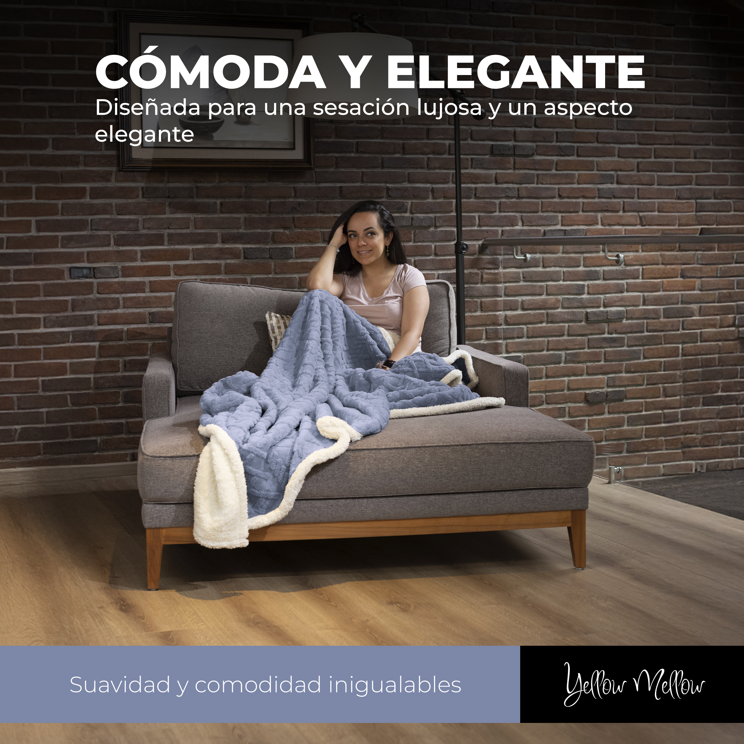 Foto 6 | Cobertor Cobija Aborregado Con Forro Polar Sherpa | Suave | Caliente | Ligera | Tamaño 230x200cm (Azul, 230x200cm)