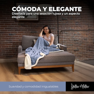 Foto 6 | Cobertor Cobija Aborregado Con Forro Polar Sherpa | Suave | Caliente | Ligera | Tamaño 230x200cm (Azul, 230x200cm)