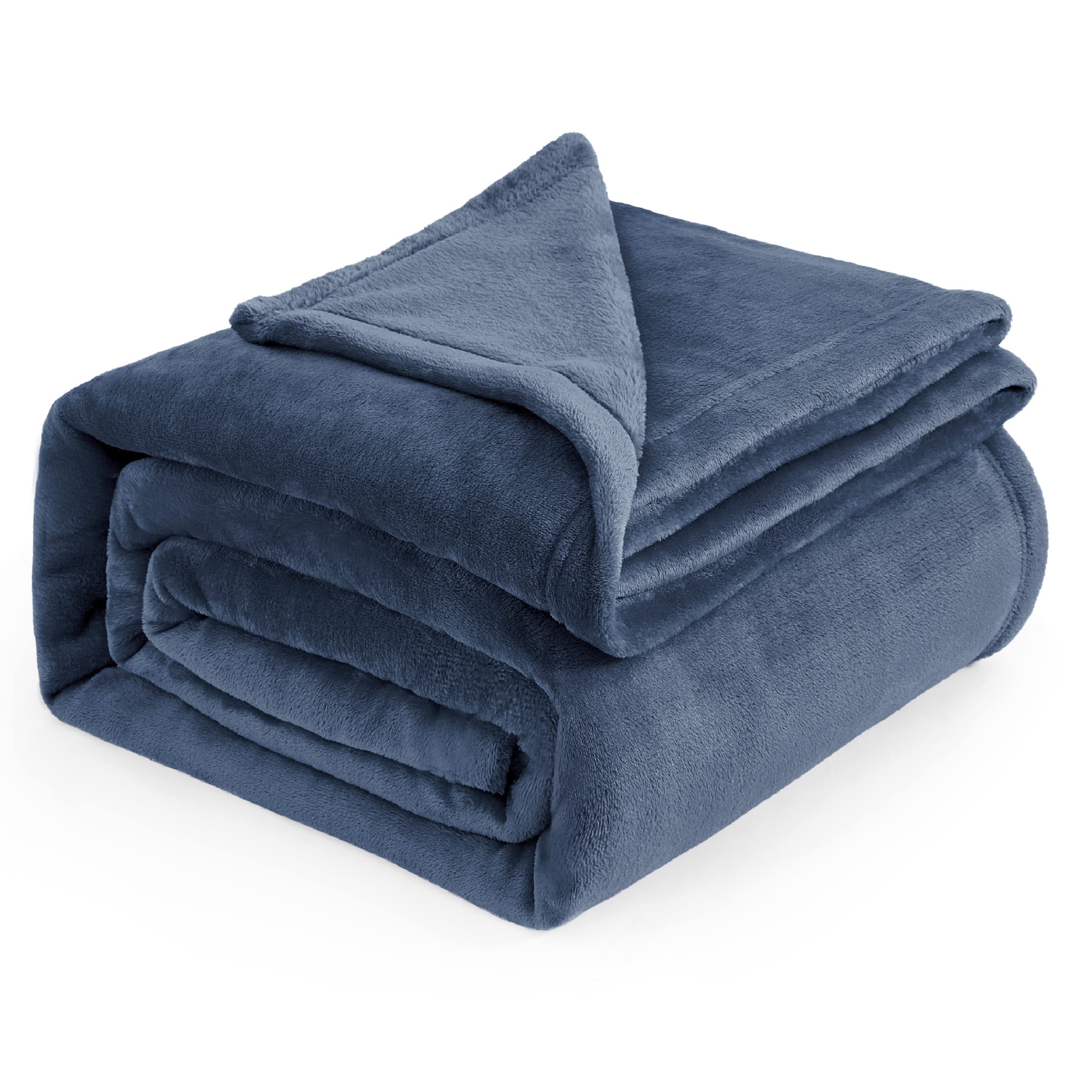 Manta De Cama, Forro Polar, Tamaño King, Franela Azul Mineral - Venta Internacional.