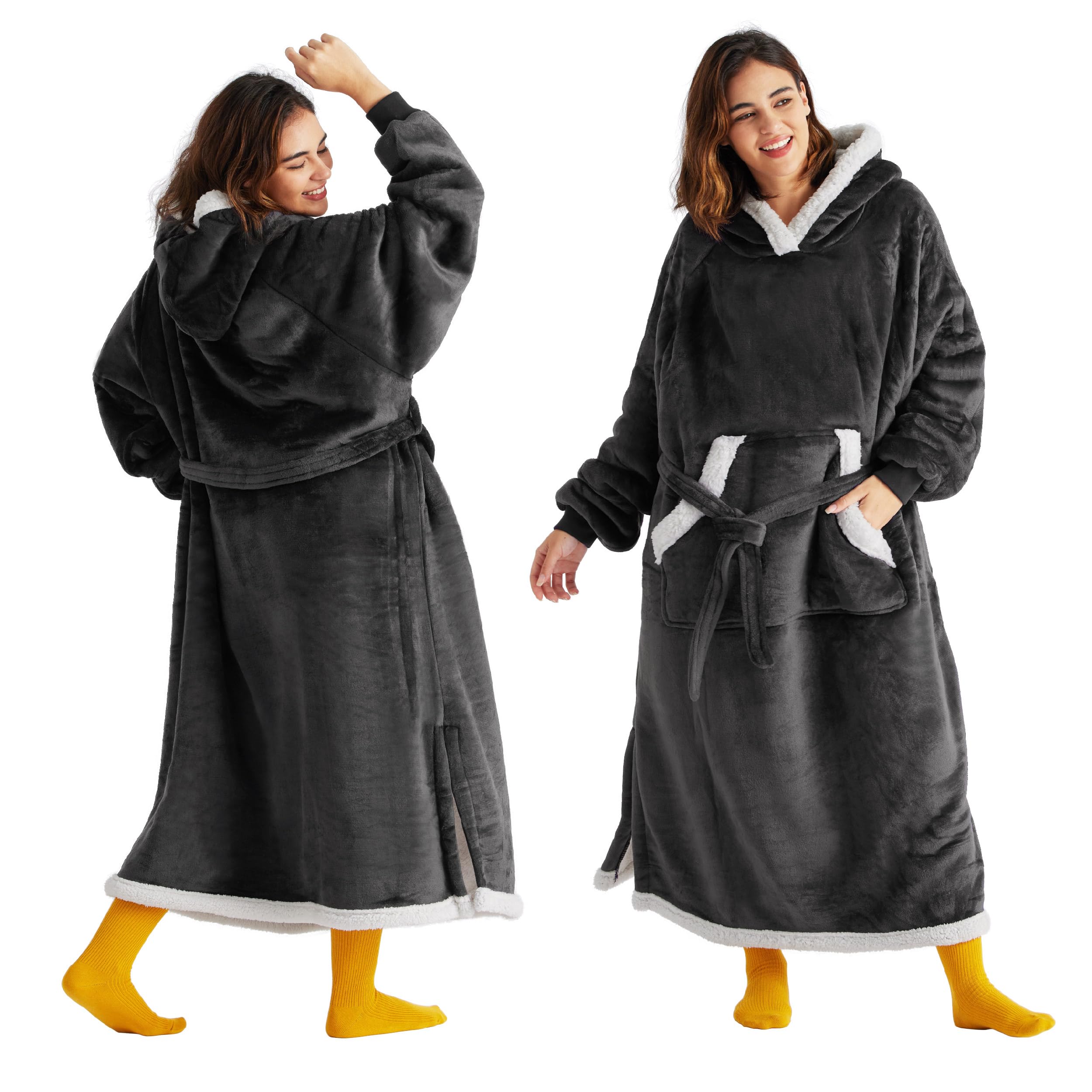 Foto 2 pulgar | Manta Portátil Con Capucha Bedsure Para Mujer Y Hombre, Sherpa, Color Carbón - Venta Internacional.