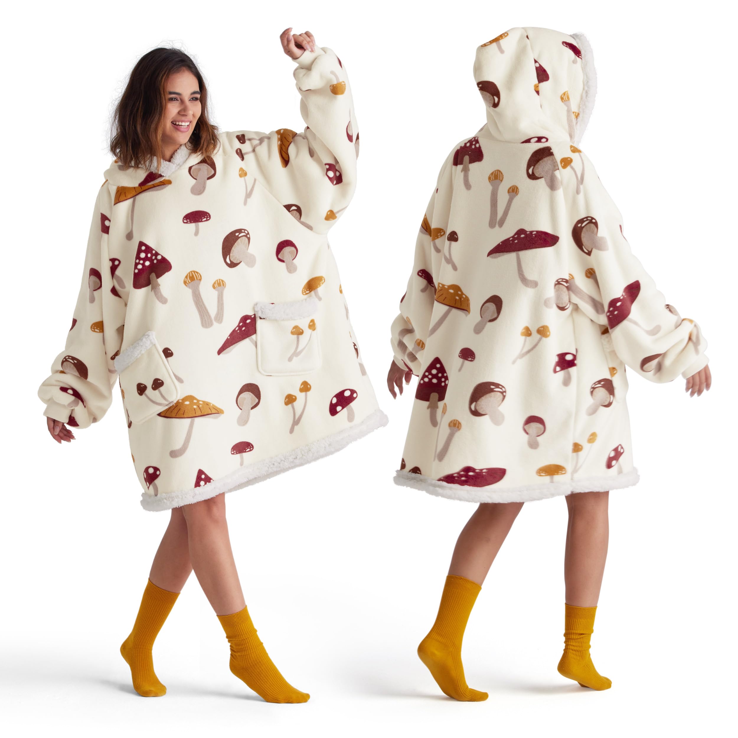Foto 2 pulgar | Manta Portátil Con Capucha Bedsure Sherpa Con Capucha Para Adultos Y Niños - Venta Internacional.