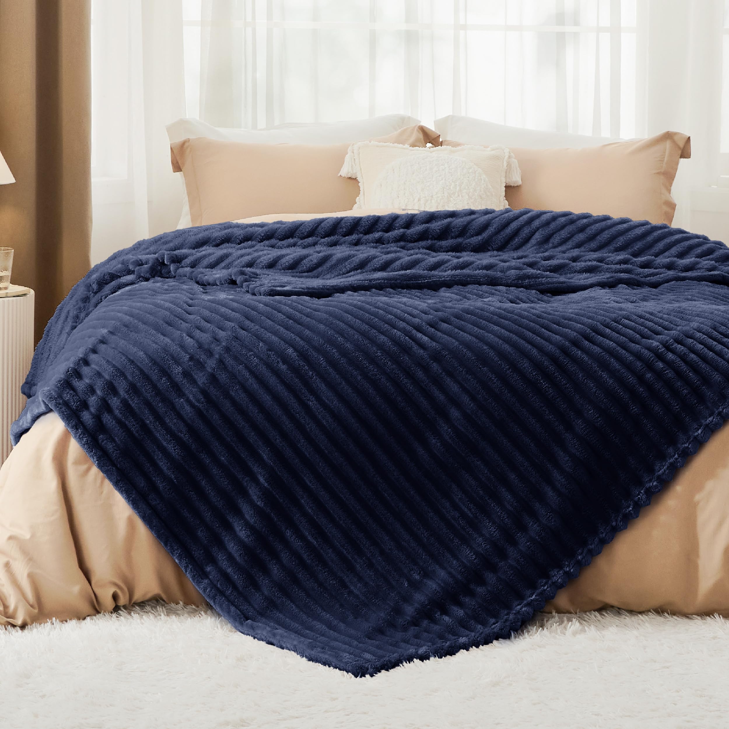 Foto 3 pulgar | Manta De Forro Polar Azul, Suave Y Acogedora, 230 X 230 Cm - Venta Internacional.