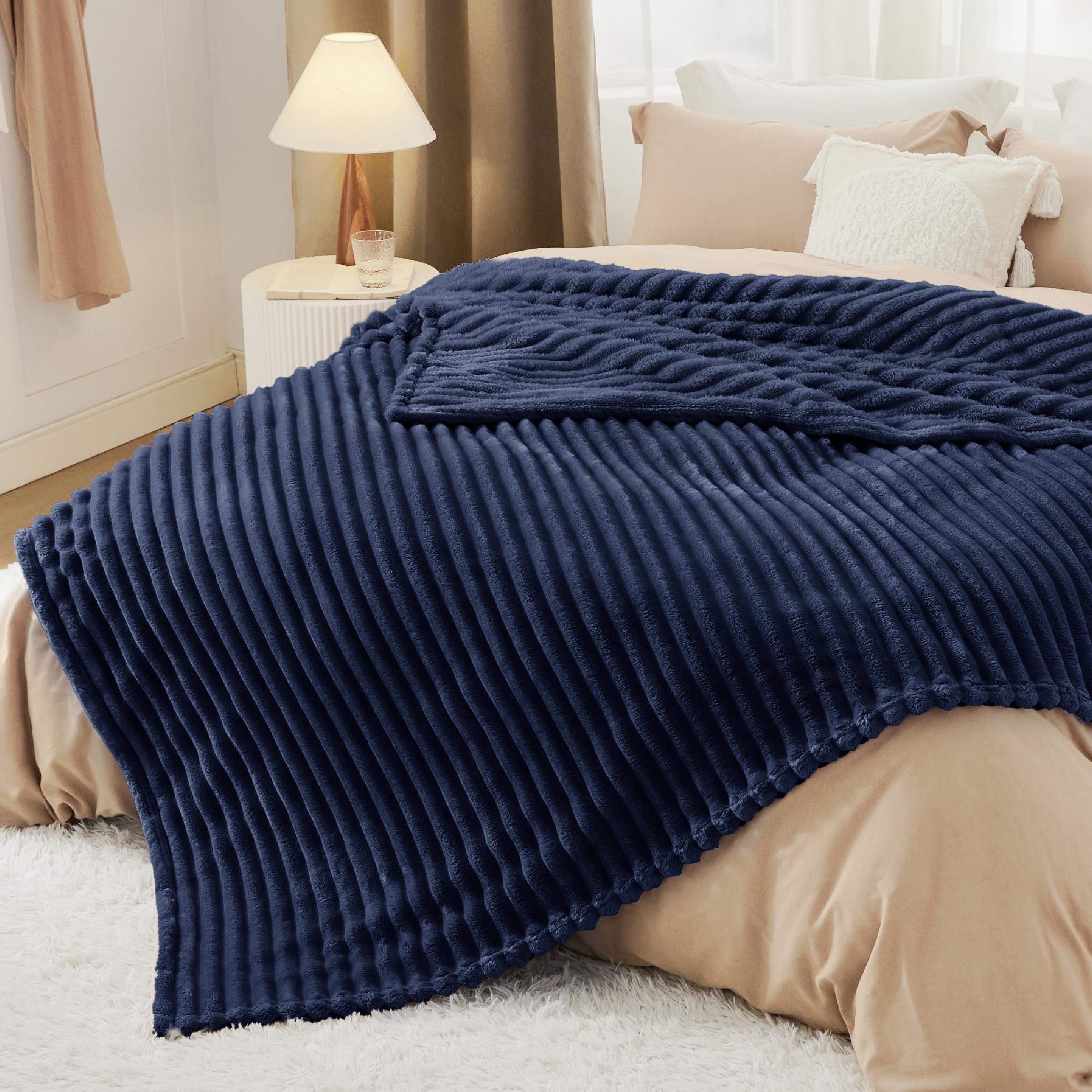 Foto 6 | Manta De Forro Polar Azul, Suave Y Acogedora, 230 X 230 Cm - Venta Internacional.