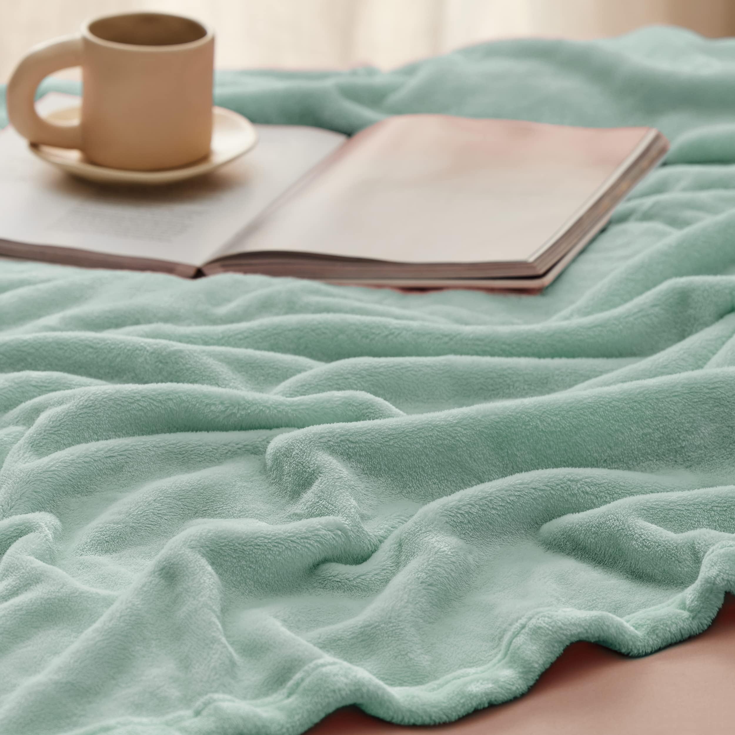 Foto 4 | Manta Polar Franela Verde Salvia 220 X 230 Cm - Venta Internacional