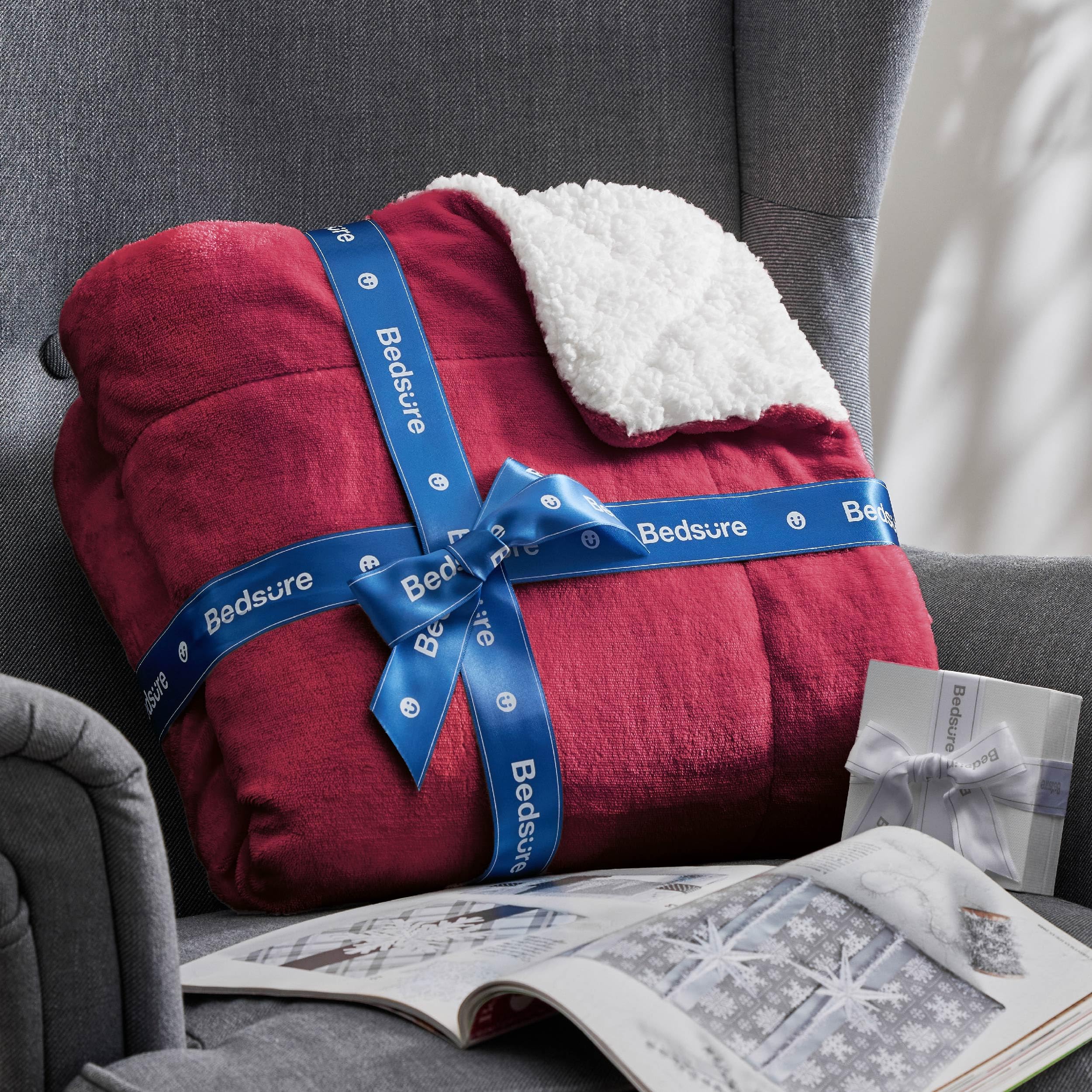 Foto 7 | Manta Bedsure Sherpa Polar Queen Rojo Cálido - Venta Internacional