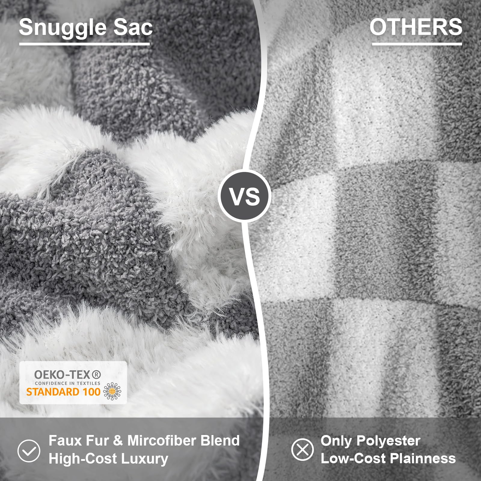 Foto 3 pulgar | Manta Snuggle Sac De Piel Sintética Para Sofá, 1300 G, Gris, 130 X 150 Cm - Venta Internacional.