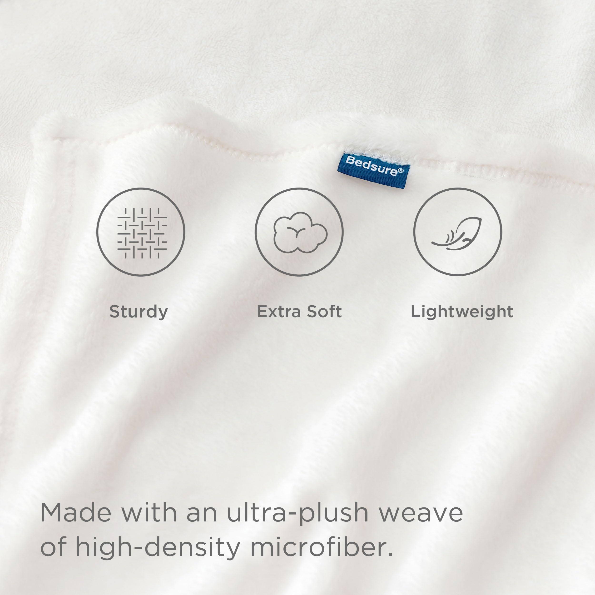 Foto 3 | Cobija Polar Blanket Bedsure Franela Blanca - Venta Internacional