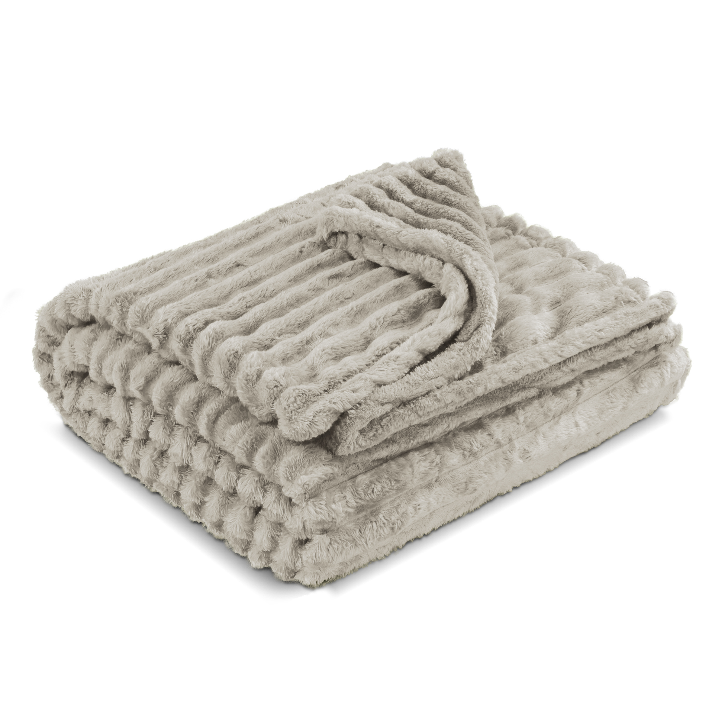 Foto 2 pulgar | Cobija Stripes King Size Suave 230x200cm Beige