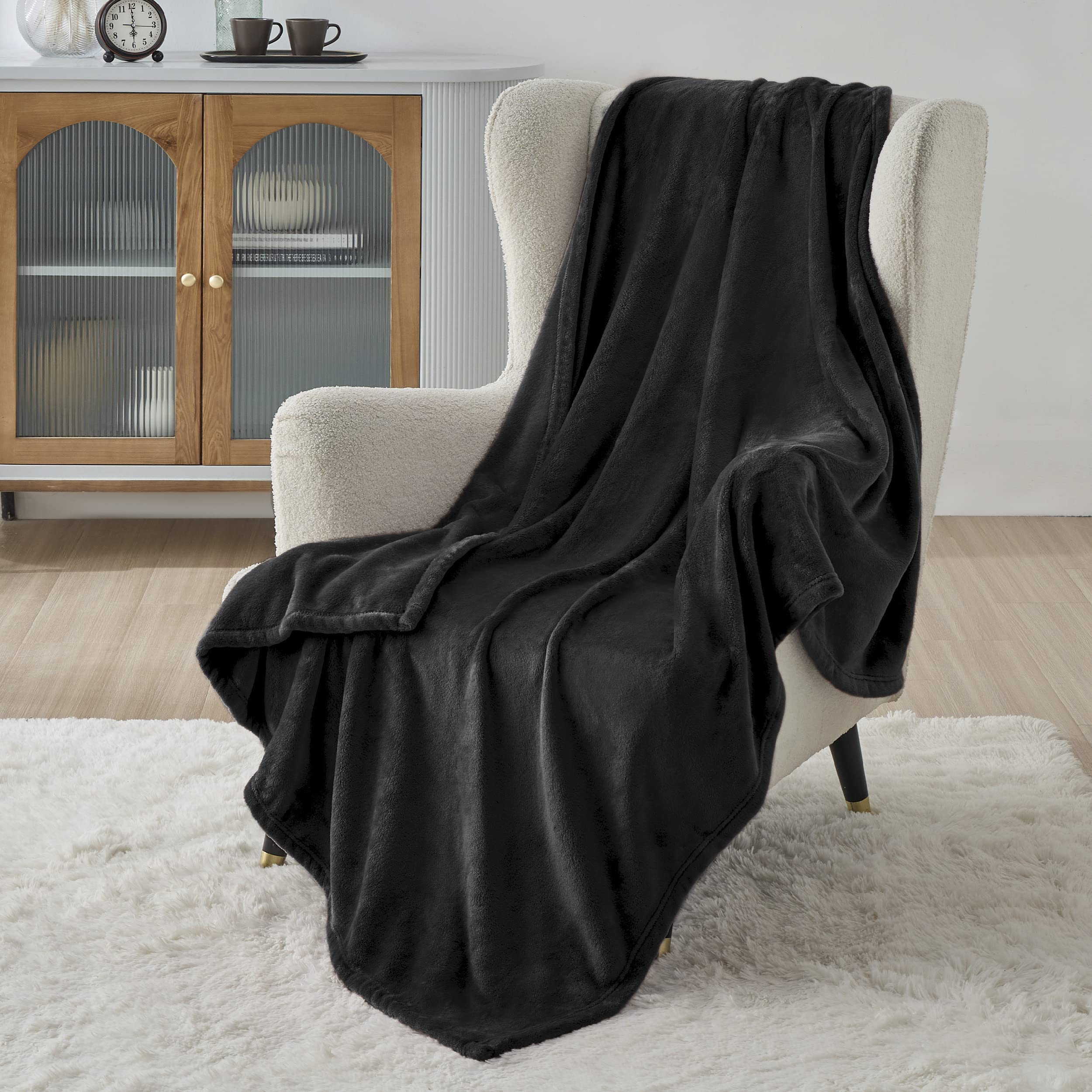 Foto 1 | Manta Polar Blanket Bedsure XL Negra 130 x 180 cm - Venta Internacional