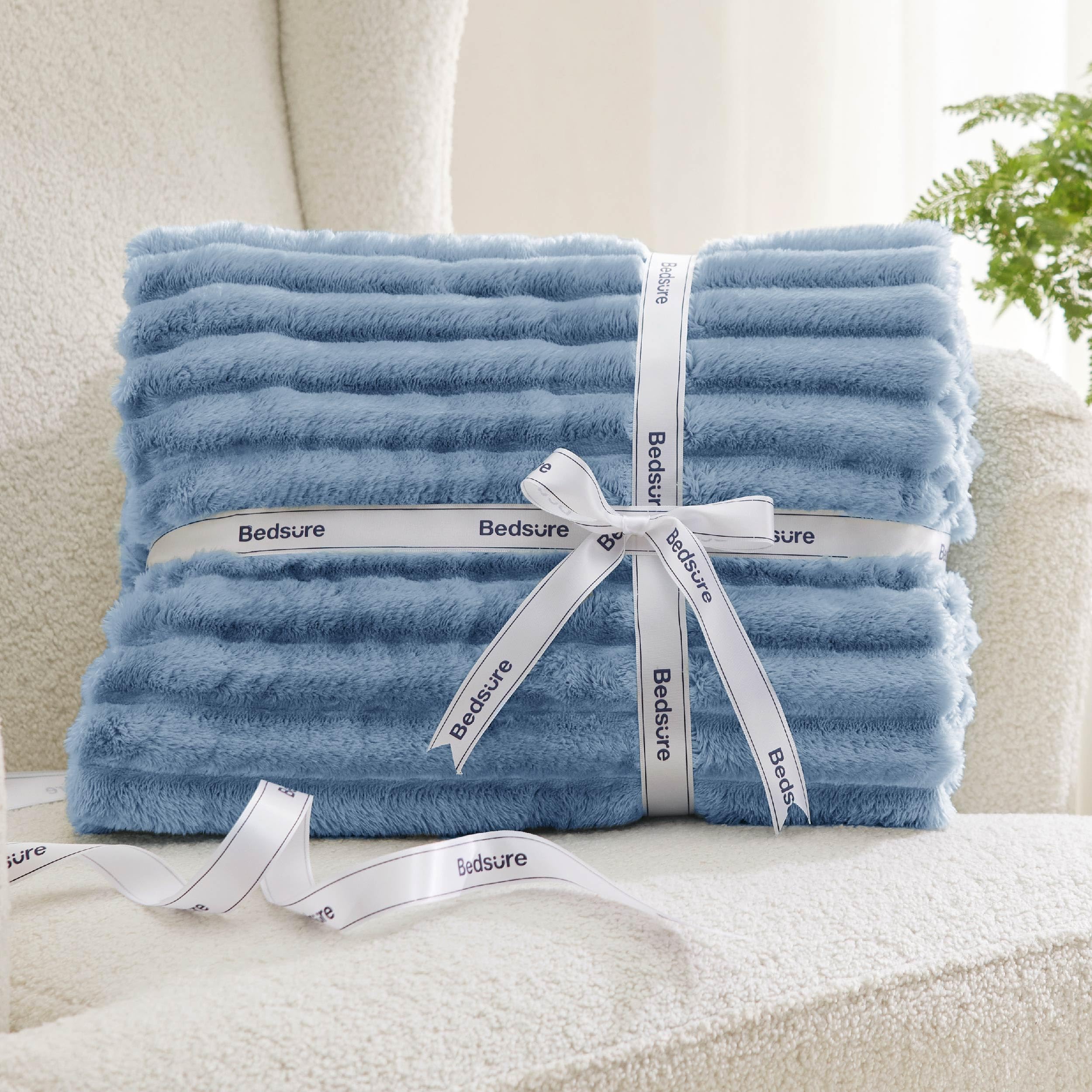 Foto 7 pulgar | Manta Bedsure Gentlesoft Forro Polar de Franela 270 X 230 cm Azul - Venta Internacional