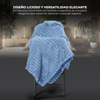 Foto 2 | Cobija Stripes King Size 230x200 cm Azul Claro