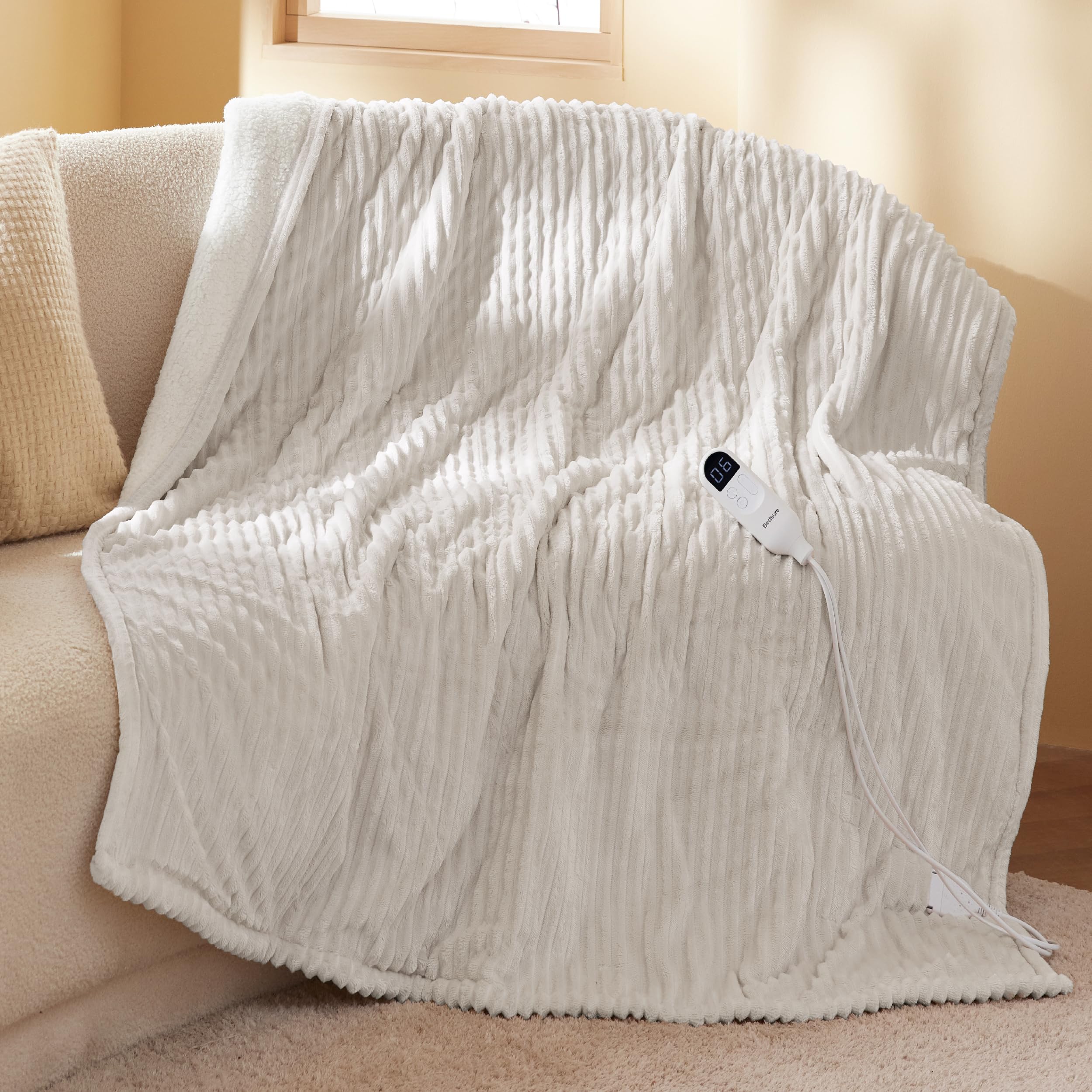 Foto 2 pulgar | Manta Eléctrica Bedsure Con Calefacción 130 X 150 Cm Color Crema - Venta Internacional