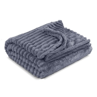 Foto 1 | Cobertor Cobija Stripes King Size 230x200cm Gris Azulado