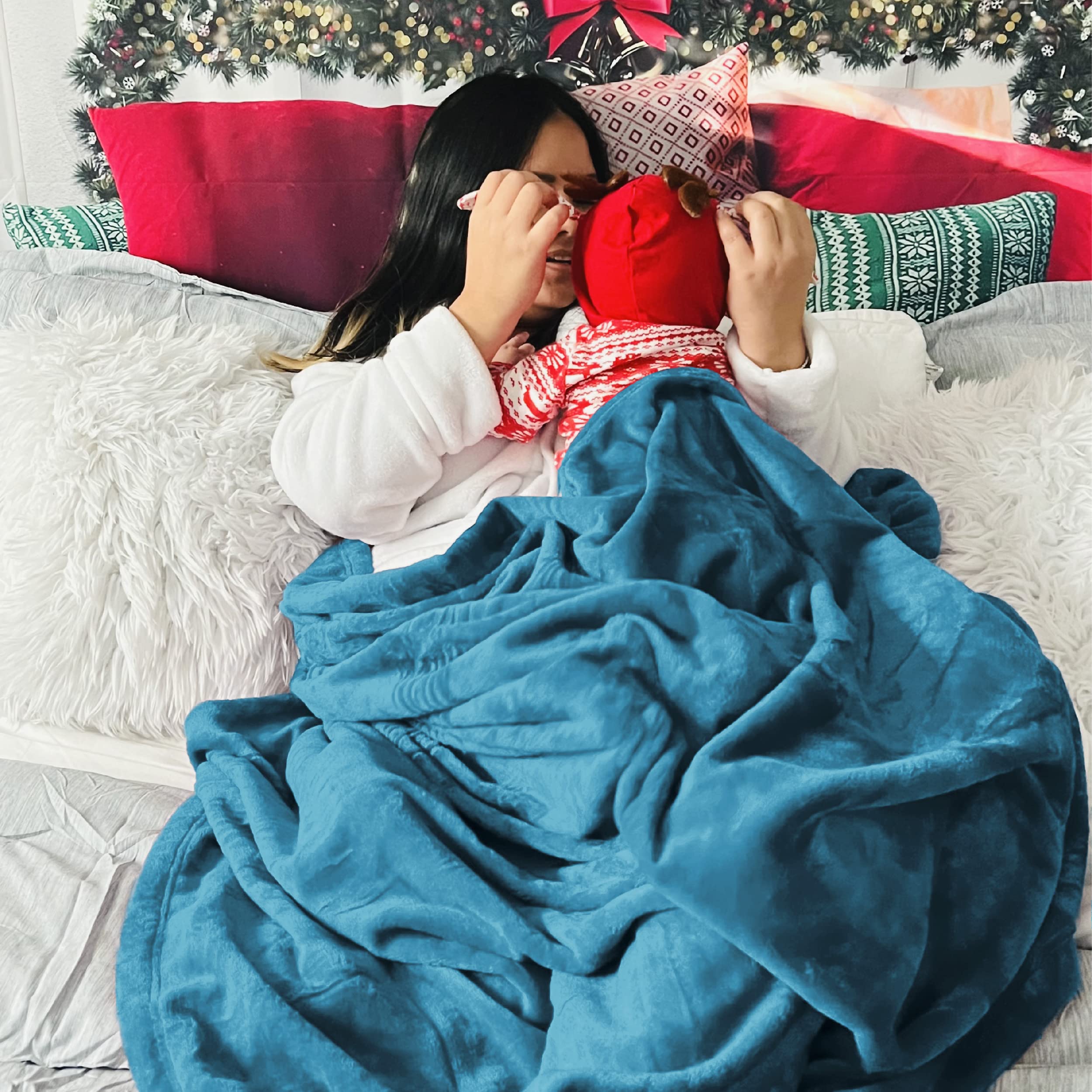 Foto 7 pulgar | Forro Polar Blanket Bedsure, Tamaño King, Franela, Color Verde Azulado - Venta Internacional.