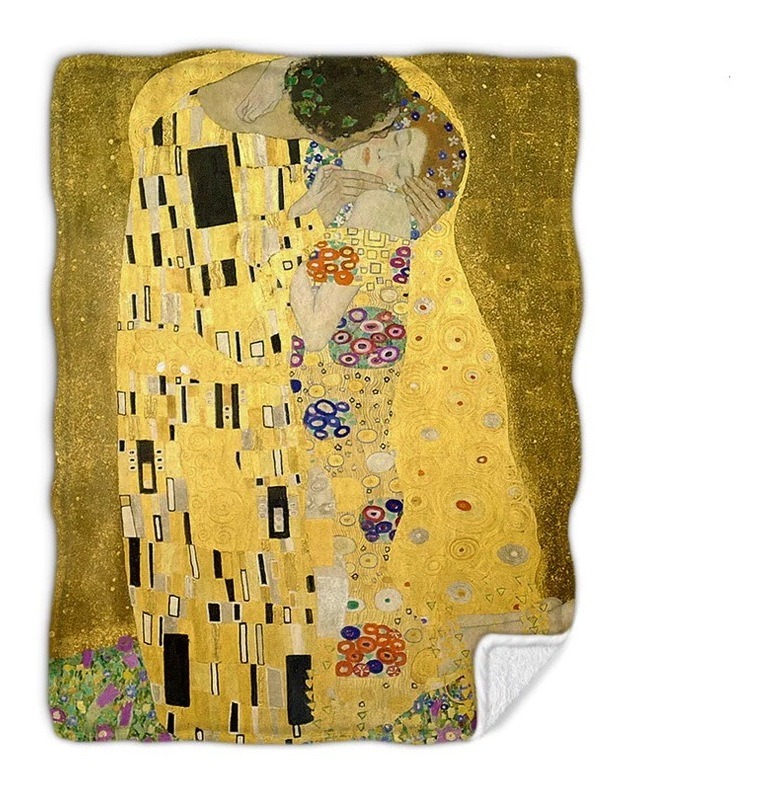 Frazada El Beso De G. Klimt Manta De Arte Suave Individual
