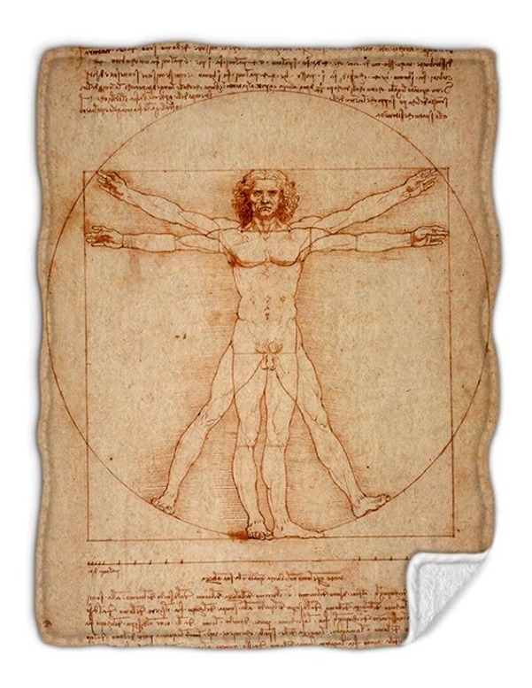 Frazada El Hombre De Vitruvio Da Vinci Manta  Individual