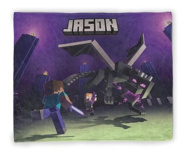 Foto 1 | Minecraft Videojuego Niños Cobija Frazada Manta Con Nombre