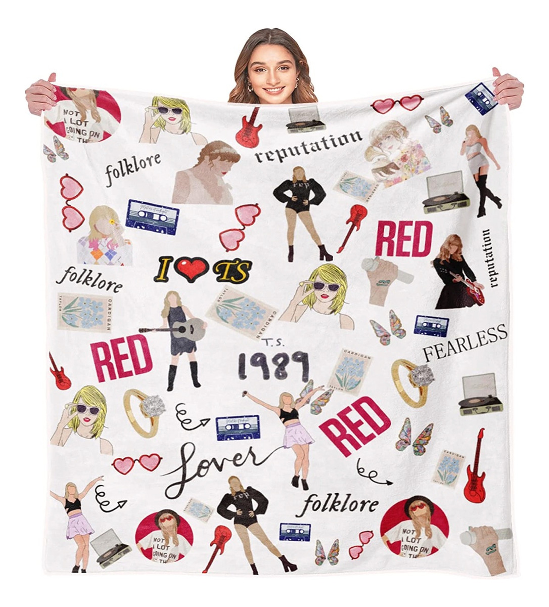 Taylor Swift Collage Cobija Frazada Manta Ultra Suave Polar