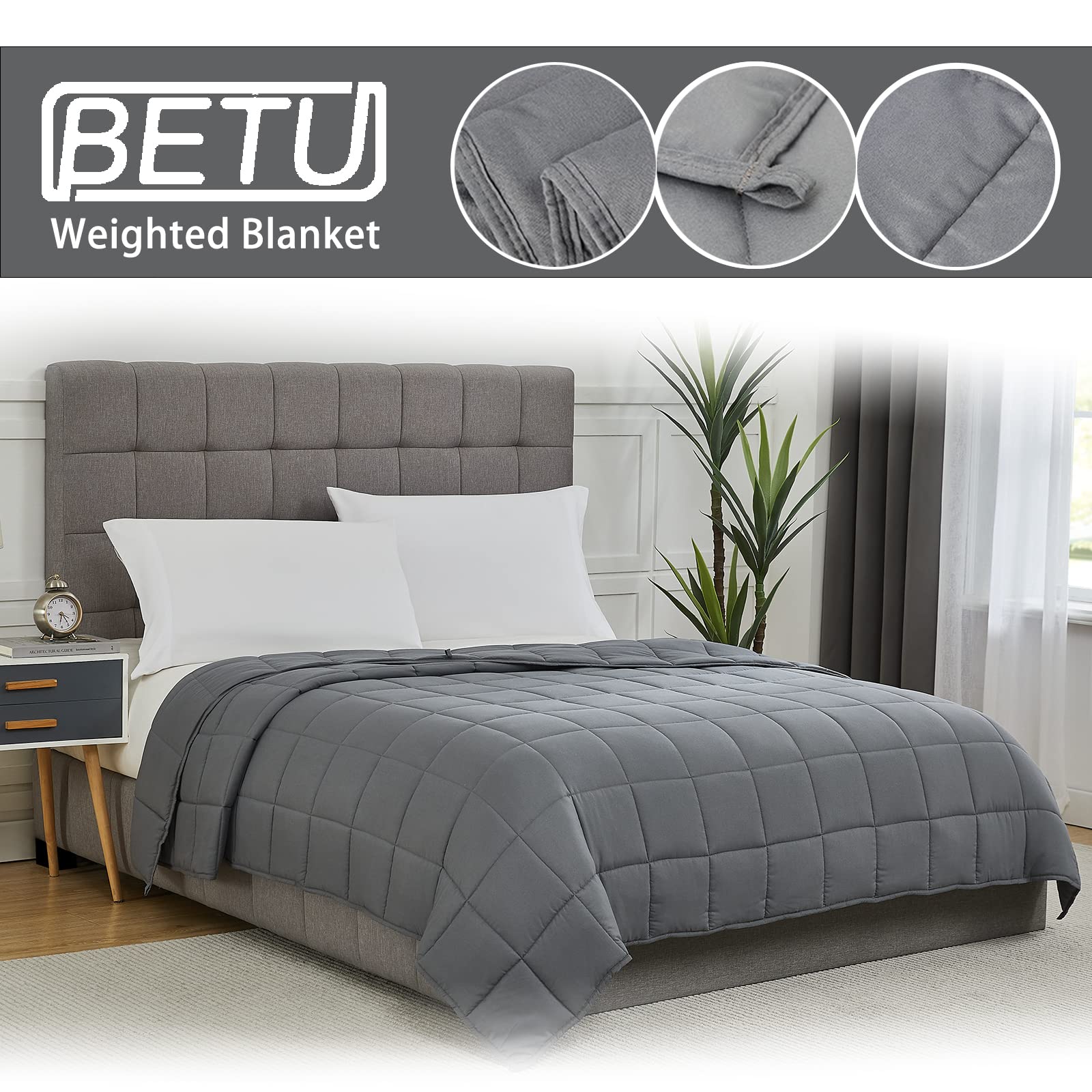 Foto 4 pulgar | Manta Pesada Betu Cooling Para Adultos 6.8 Kg 120 X 180 Cm Gris - Venta Internacional