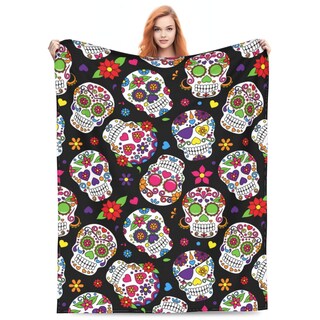 Foto 1 | Forro Polar De Franela Blanket Blublu Con Diseño De Calavera De Azúcar Con Motivo Del Día De Los Muertos - Ven
