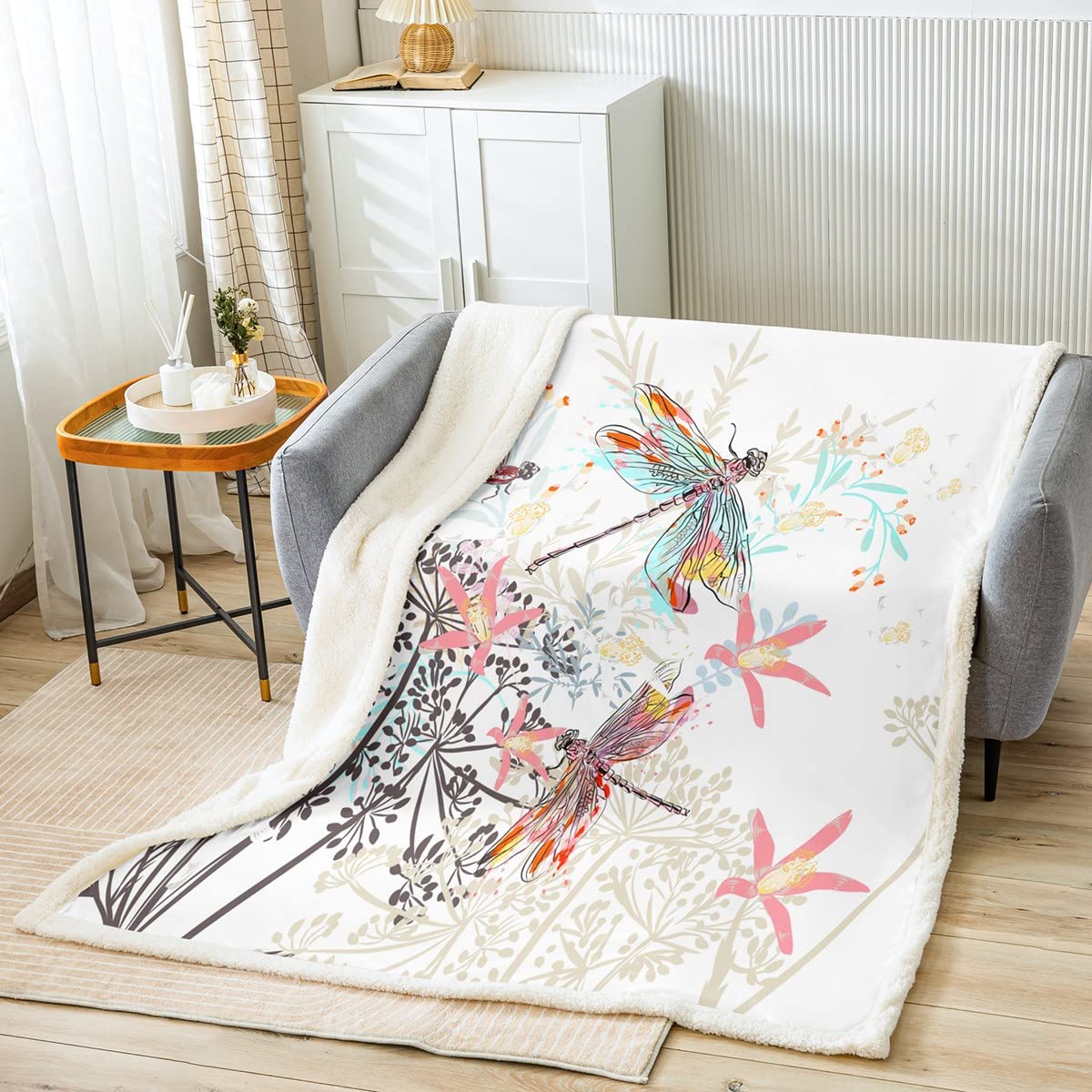 Foto 2 | Manta Feelyou Dragonfly Fleece Sherpa De 150 X 200 Cm - Venta Internacional.