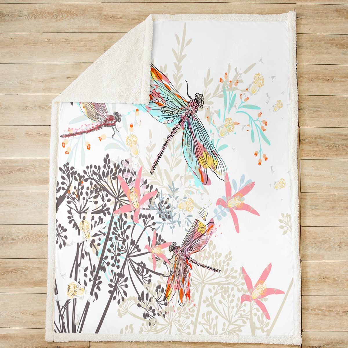 Foto 3 | Manta Feelyou Dragonfly Fleece Sherpa De 150 X 200 Cm - Venta Internacional.