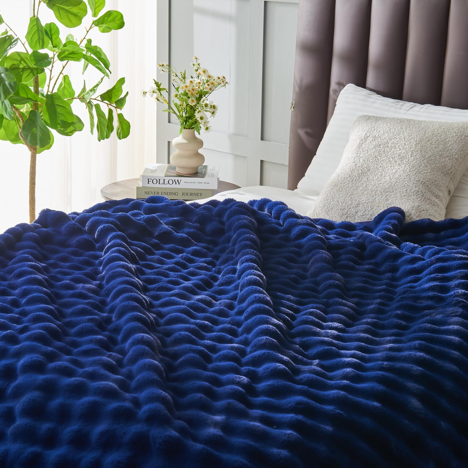 Foto 2 | Manta Newcosplay De Piel Sintética Azul Marino Oscuro, 550 G/m² (130 X 150 Cm) - Venta Internacional.