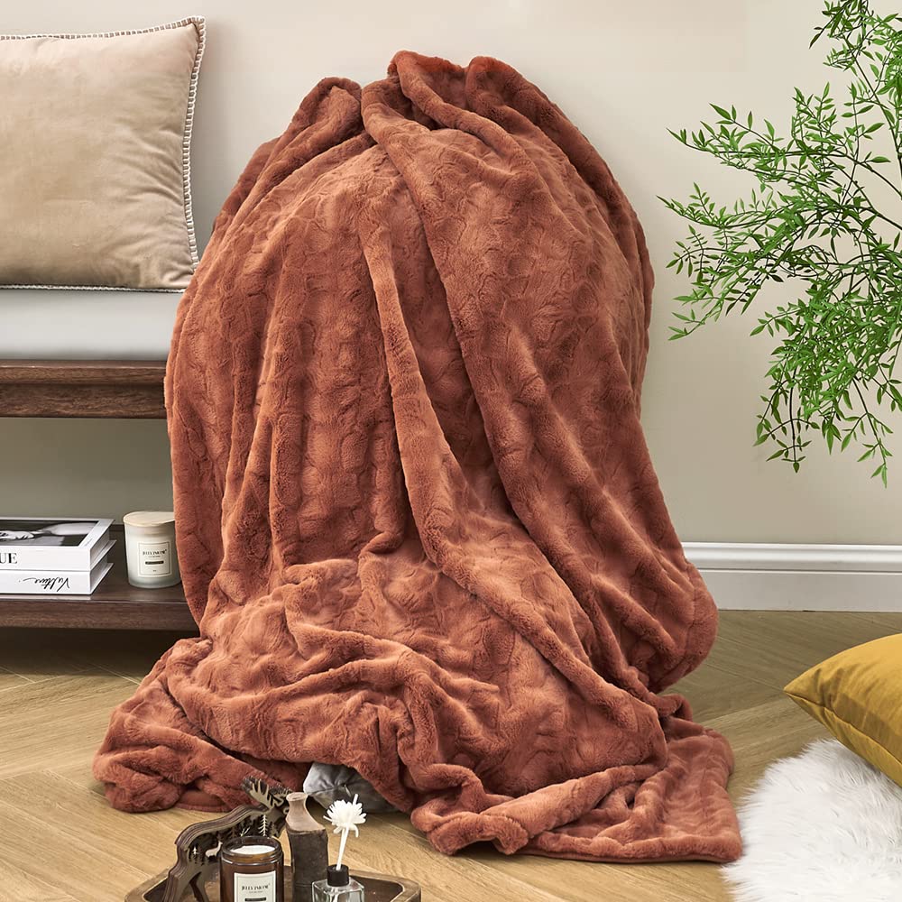 Foto 2 | Manta Krifey De Piel Sintética, Supersuave Y Acogedora, Color Camel, 125 X 150 Cm - Venta Internacional.