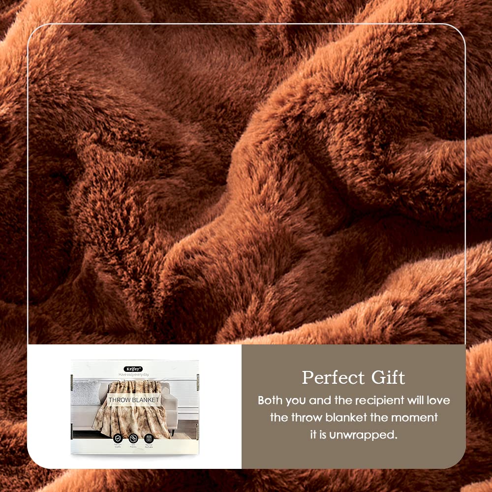Foto 4 | Manta Krifey De Piel Sintética, Supersuave Y Acogedora, Color Camel, 125 X 150 Cm - Venta Internacional.