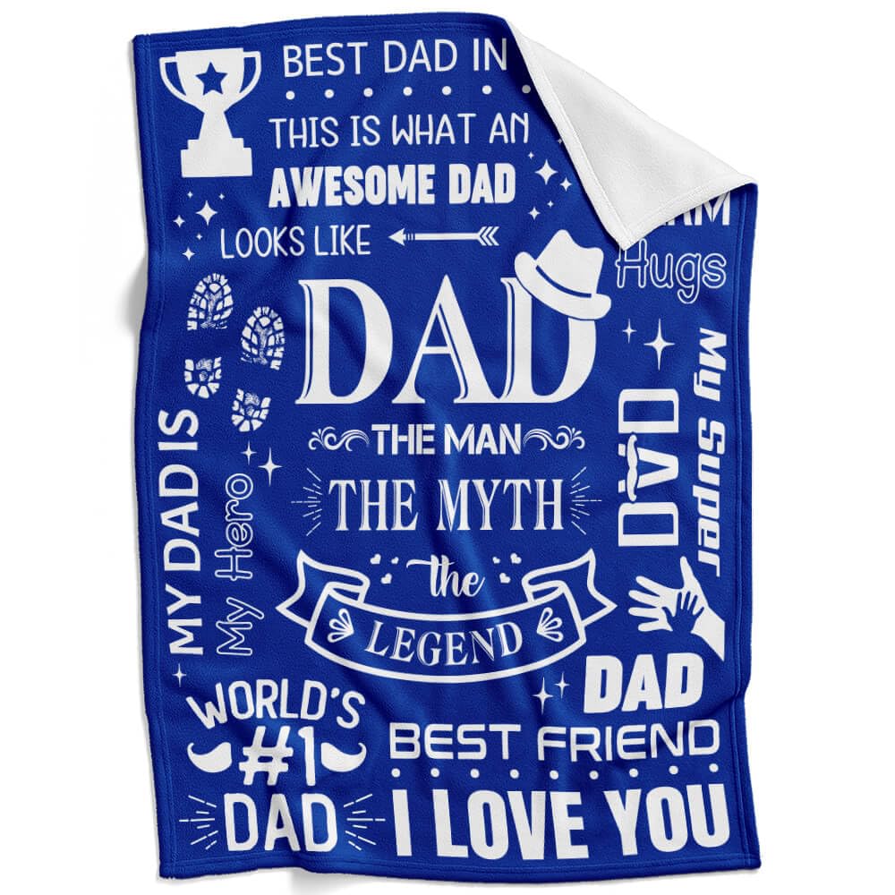 Forro Polar De Franela Blanket Inkarts Dad Best Dad Ever, 70 X 50 Cm - Venta Internacional.