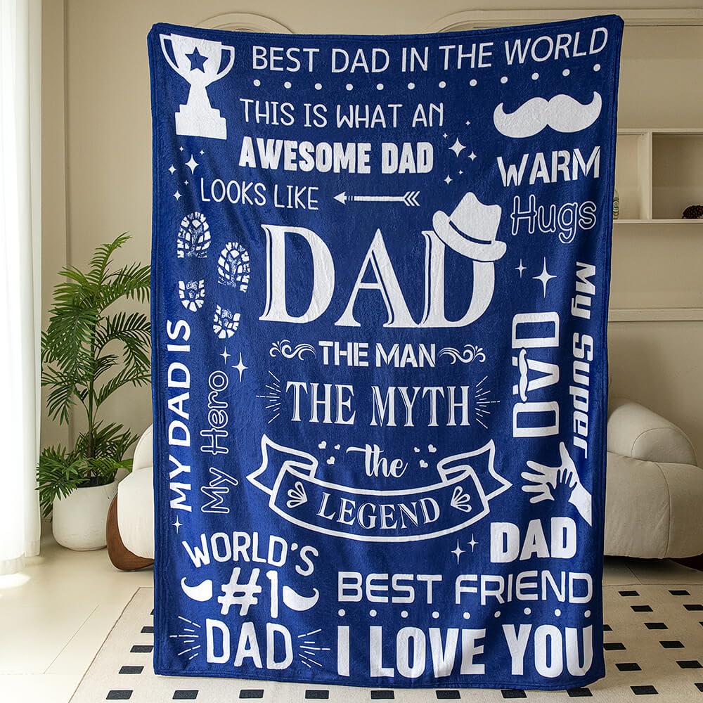 Foto 3 pulgar | Forro Polar De Franela Blanket Inkarts Dad Best Dad Ever, 70 X 50 Cm - Venta Internacional.