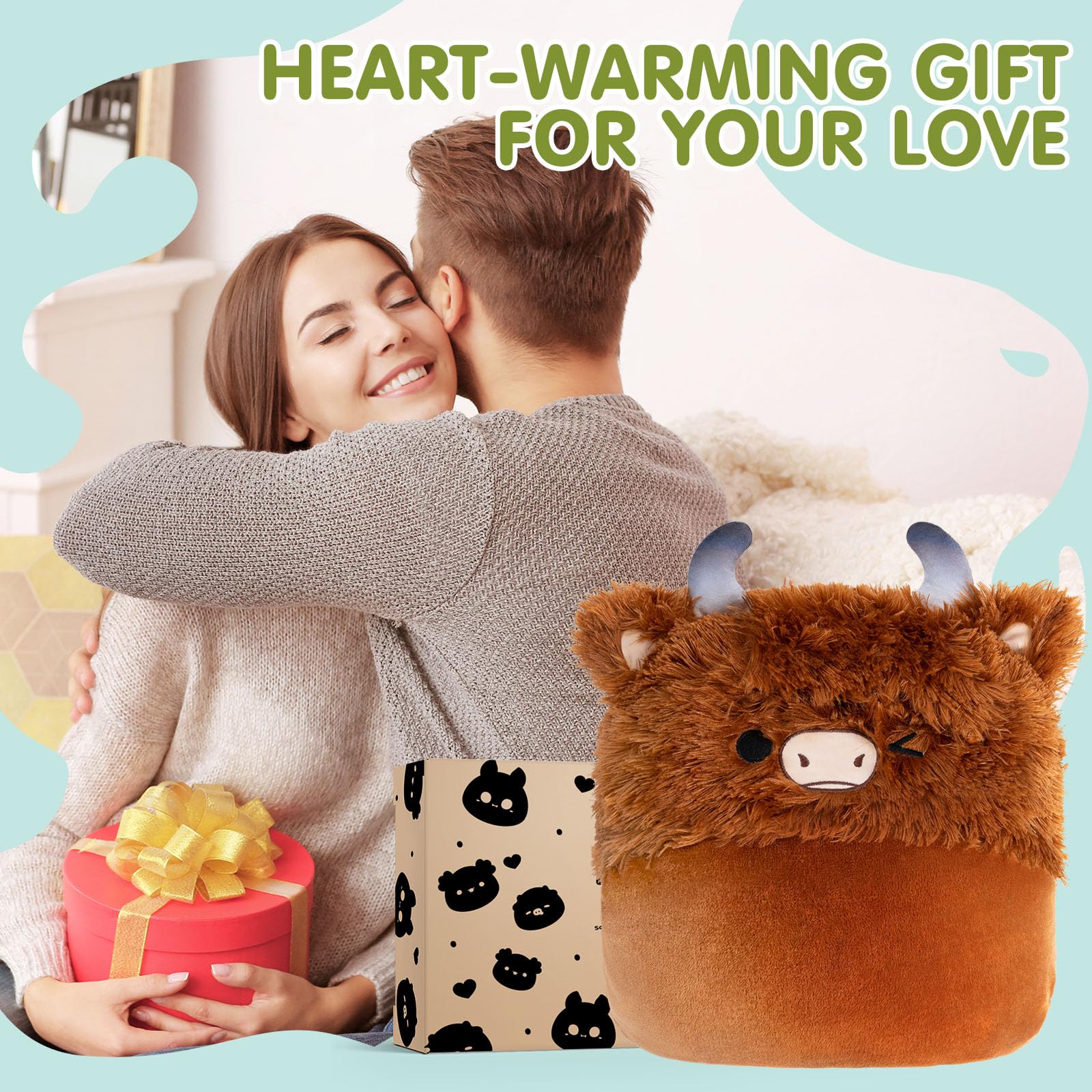 Foto 6 | Sudadera Portátil Con Capucha Mewaii Highland Cow Para Adultos - Venta Internacional.
