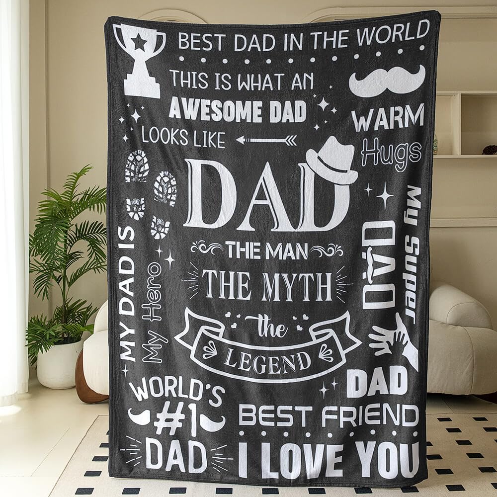 Foto 3 pulgar | Blanket Inkarts Best Dad Ever For Dad, Regalo De Cumpleaños De Navidad - Venta Internacional.