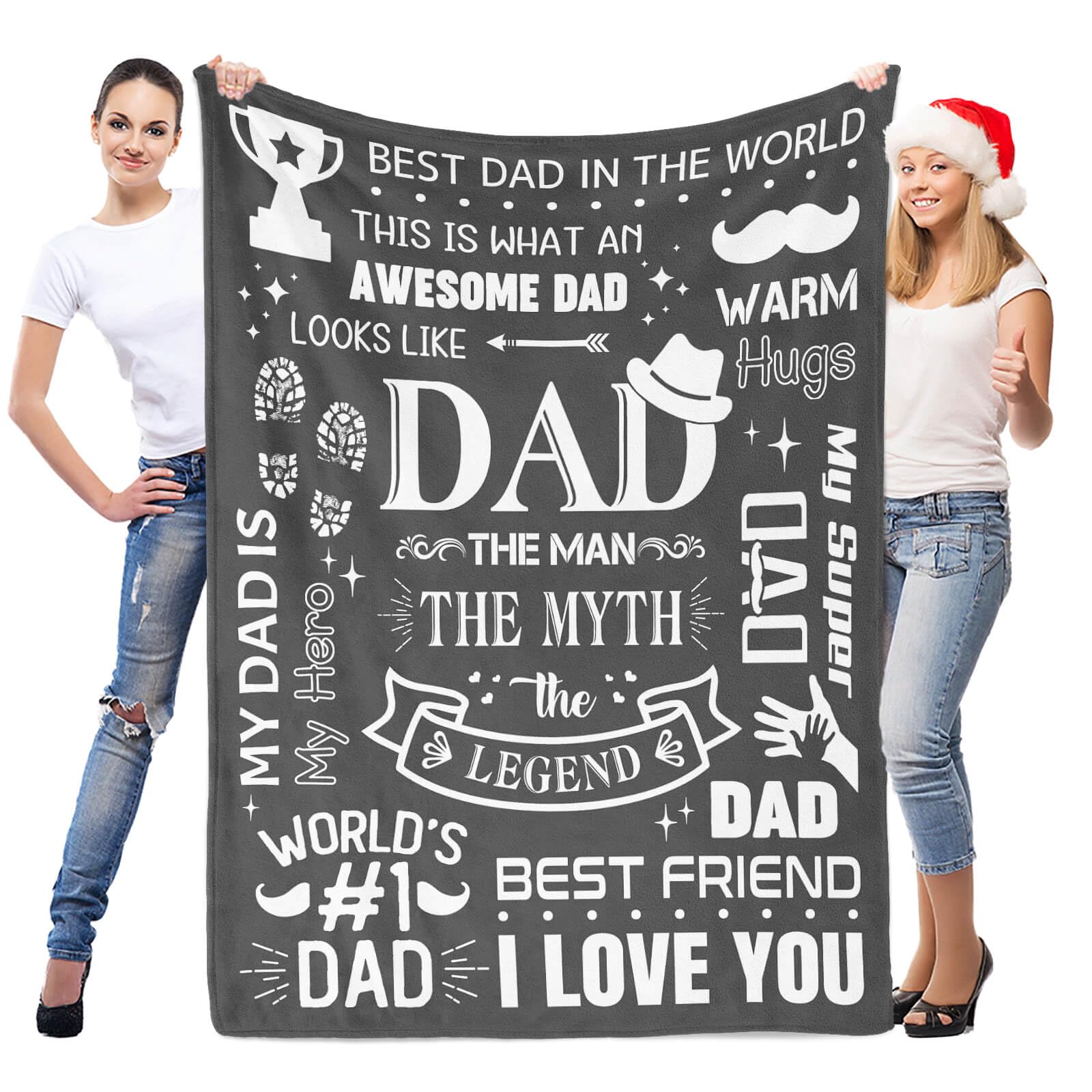 Foto 4 pulgar | Blanket Inkarts Best Dad Ever For Dad, Regalo De Cumpleaños De Navidad - Venta Internacional.