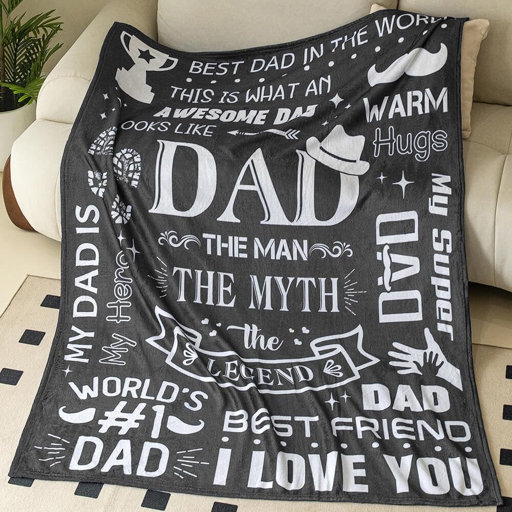 Foto 5 pulgar | Blanket Inkarts Best Dad Ever For Dad, Regalo De Cumpleaños De Navidad - Venta Internacional.