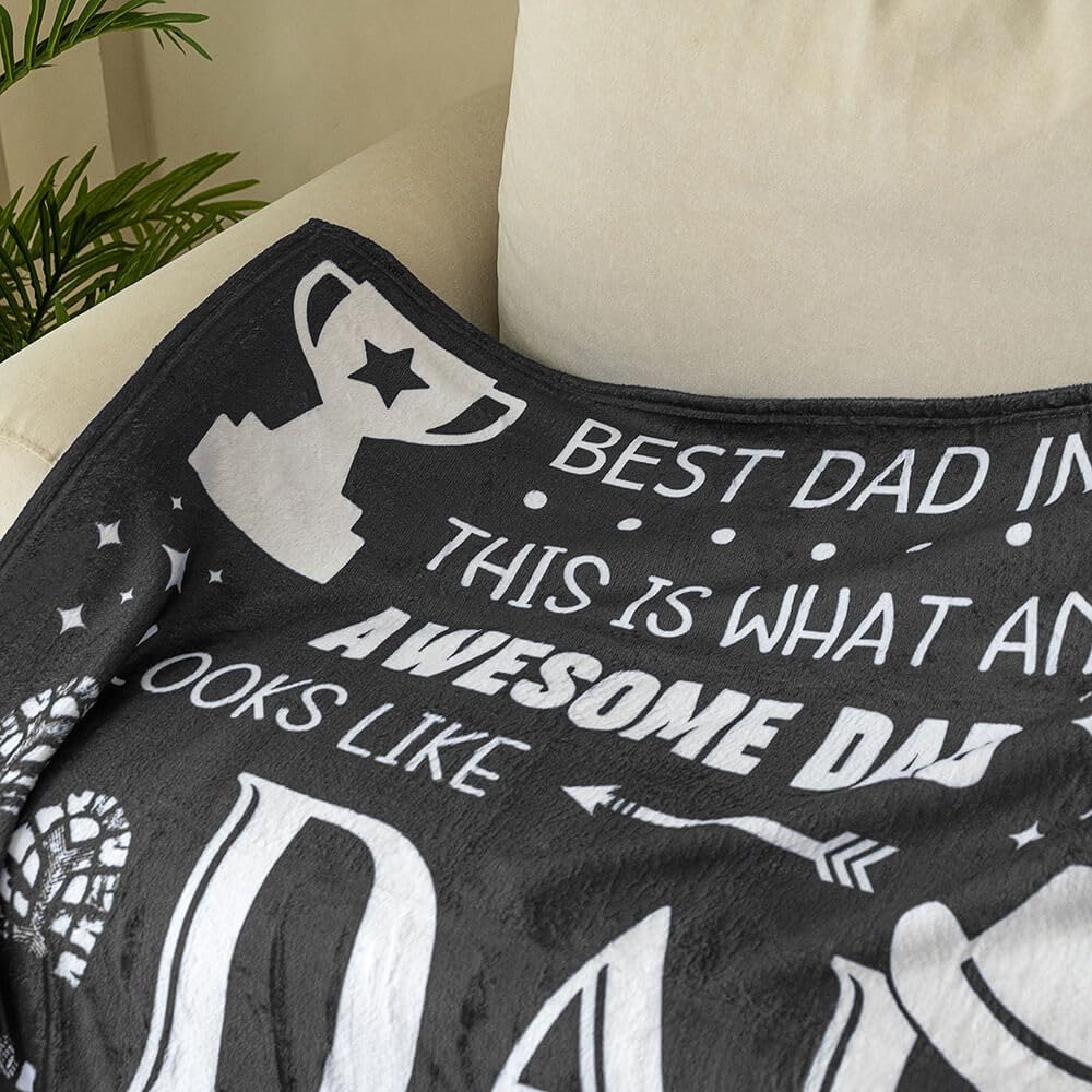 Foto 6 pulgar | Blanket Inkarts Best Dad Ever For Dad, Regalo De Cumpleaños De Navidad - Venta Internacional.