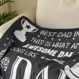 Foto 5 | Blanket Inkarts Best Dad Ever For Dad, Regalo De Cumpleaños De Navidad - Venta Internacional.