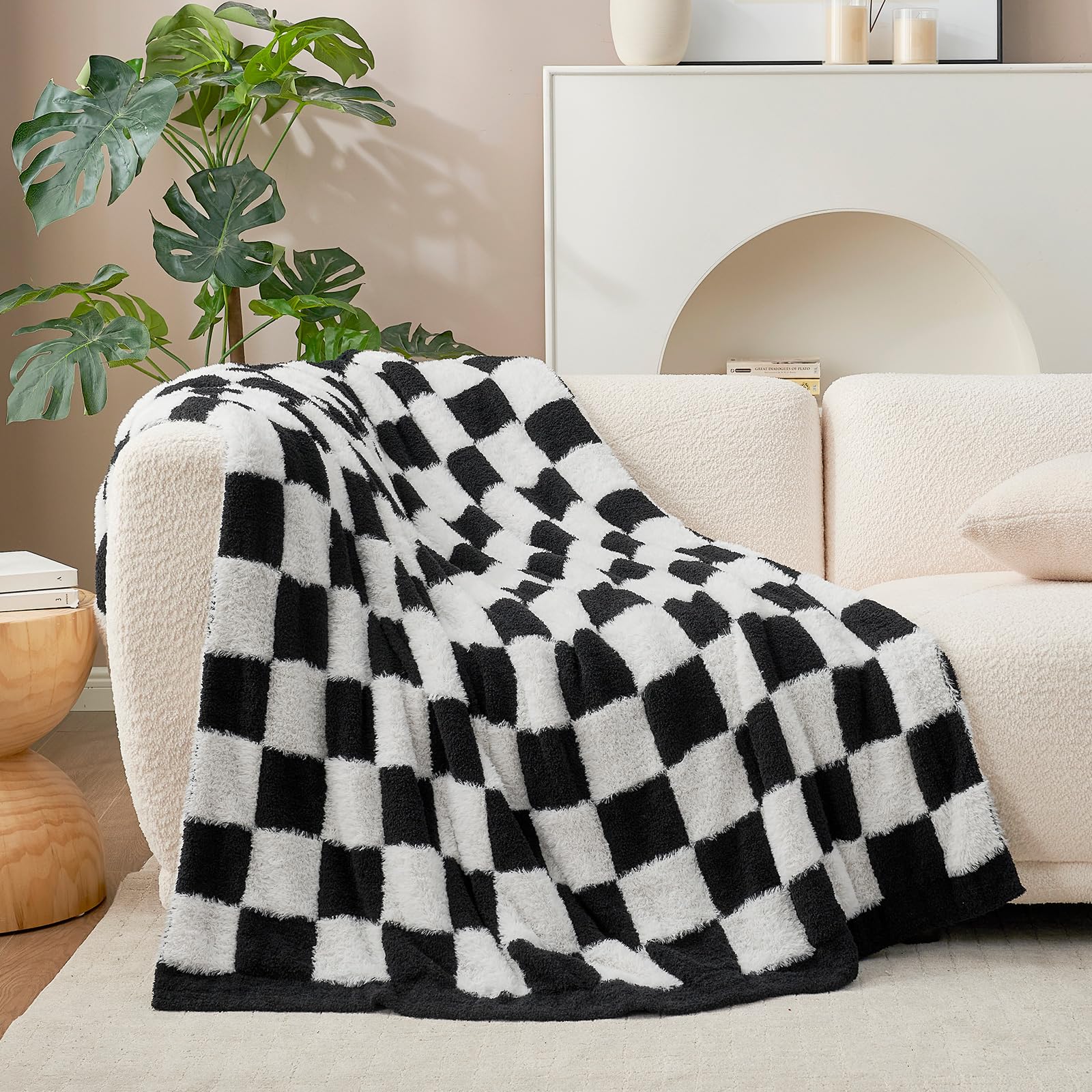 Foto 3 pulgar | Manta Snuggle Sac De Piel Sintética Negra A Cuadros, 130 X 150 Cm - Venta Internacional.