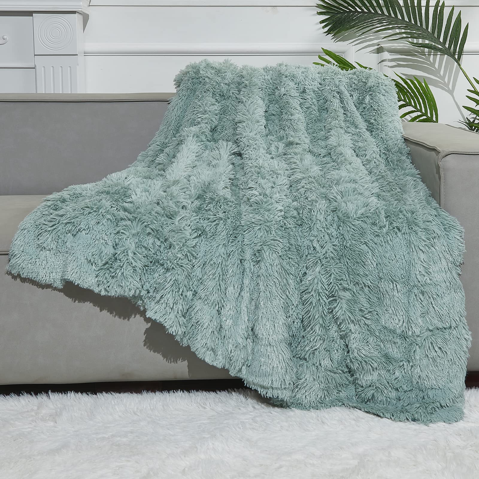 Foto 1 | Manta Gonaap De Piel Sintética Borrosa, Tamaño Doble, Azul Hielo - Venta Internacional.