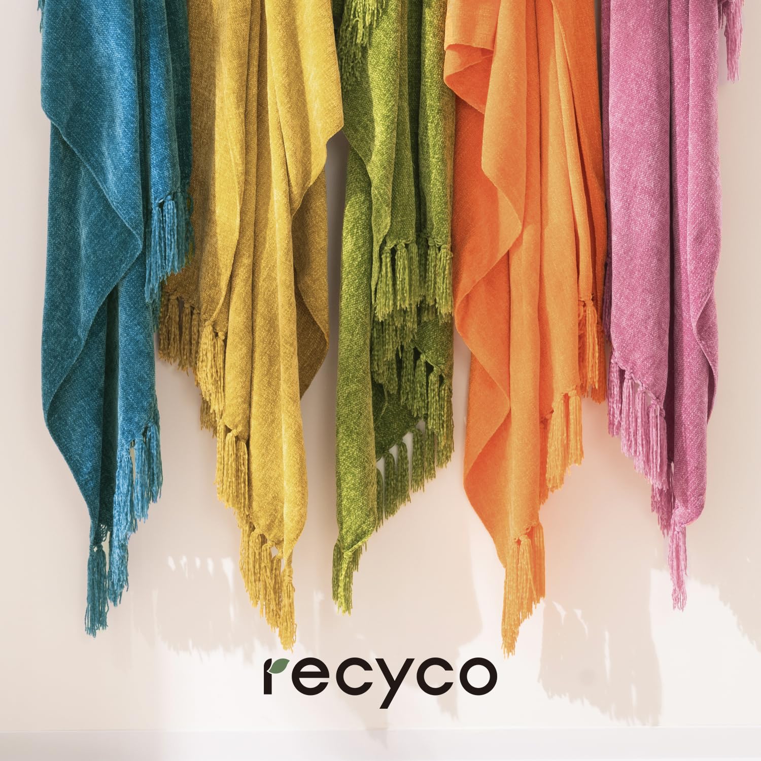 Foto 6 | Manta Recyco De Felpilla Suave Y Acogedora Con Flecos - Venta Internacional.