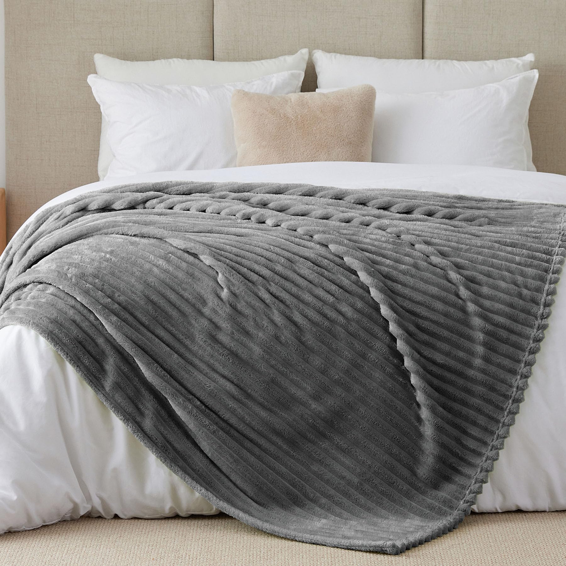 Foto 2 pulgar | Manta Polar Blanket Bedelite De 300 G/m², Suave Y Cálida, Color Gris - Venta Internacional.