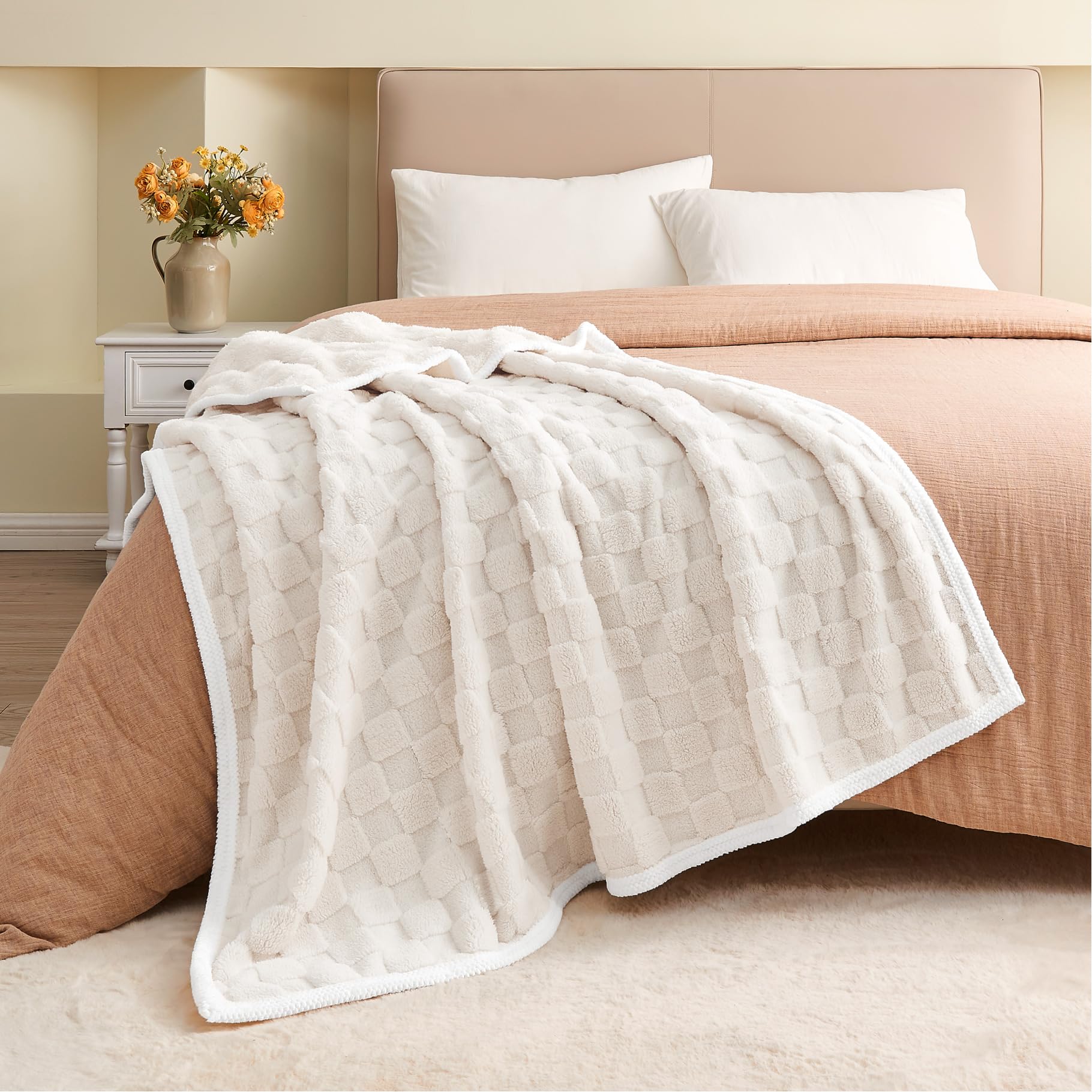 Foto 6 pulgar | Manta Bedelite Beige-Venta Internacional