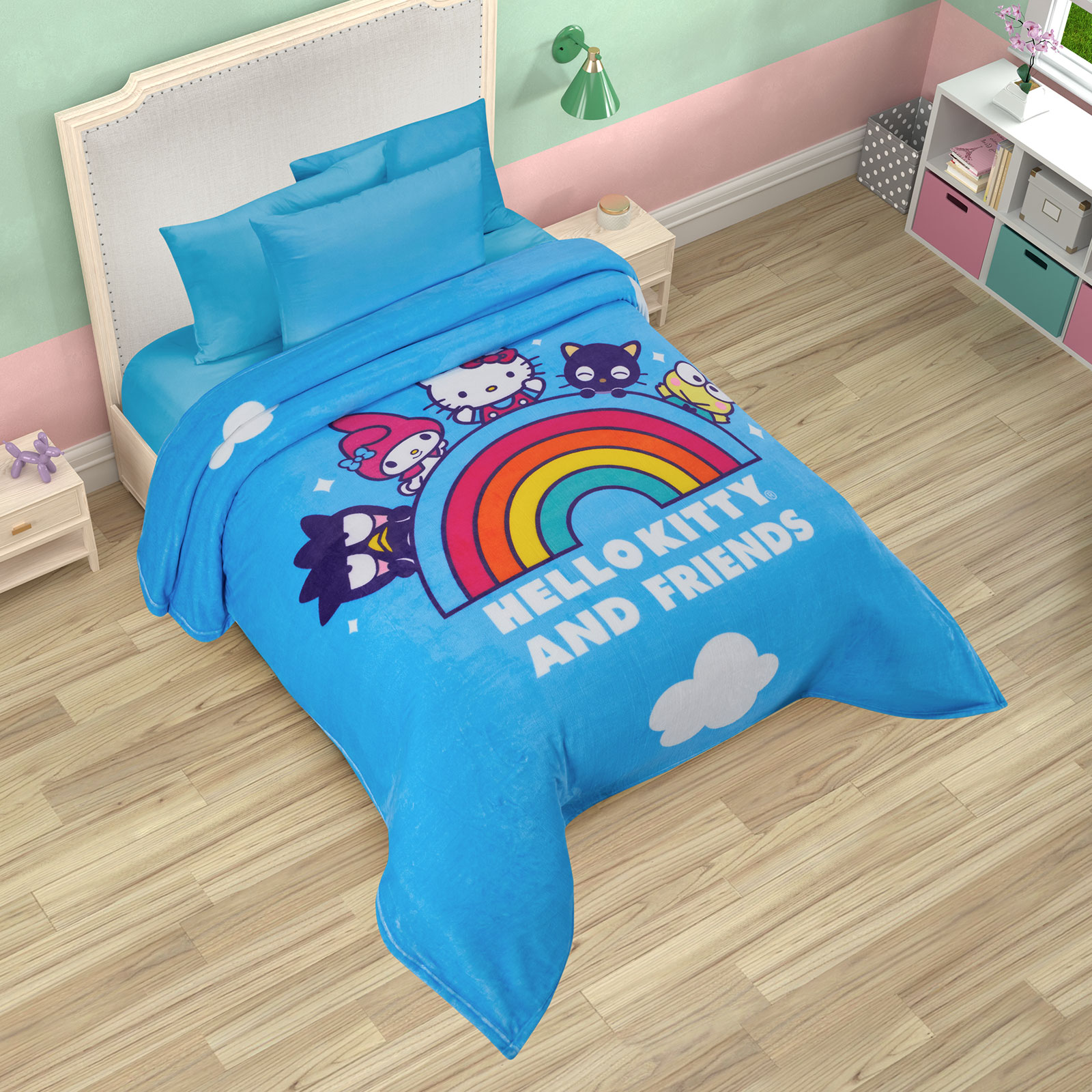 Foto 5 pulgar | Cobertor Serenity Matrimonial Hello Kitty Friends