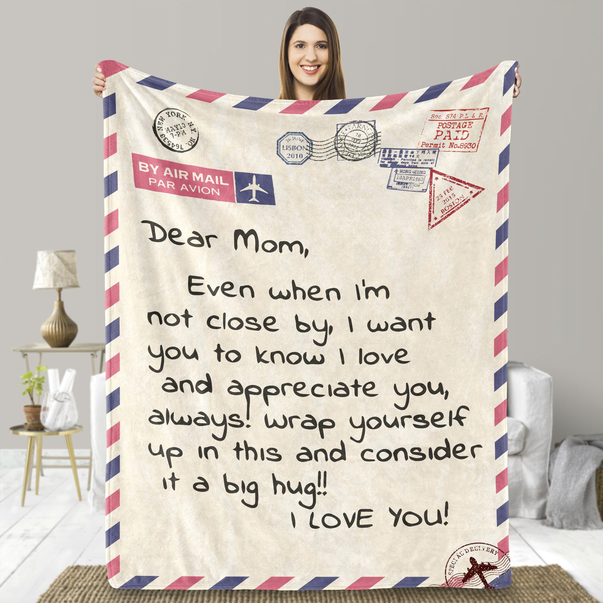 Manta De Franela Supersuave Ufooro Dear Mom, 140 X 180 Cm - Venta Internacional.