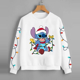 Foto 1 | Jersey Tipo Polo Eme Merch Stitch Christmas 100% Algodón - Venta Internacional.