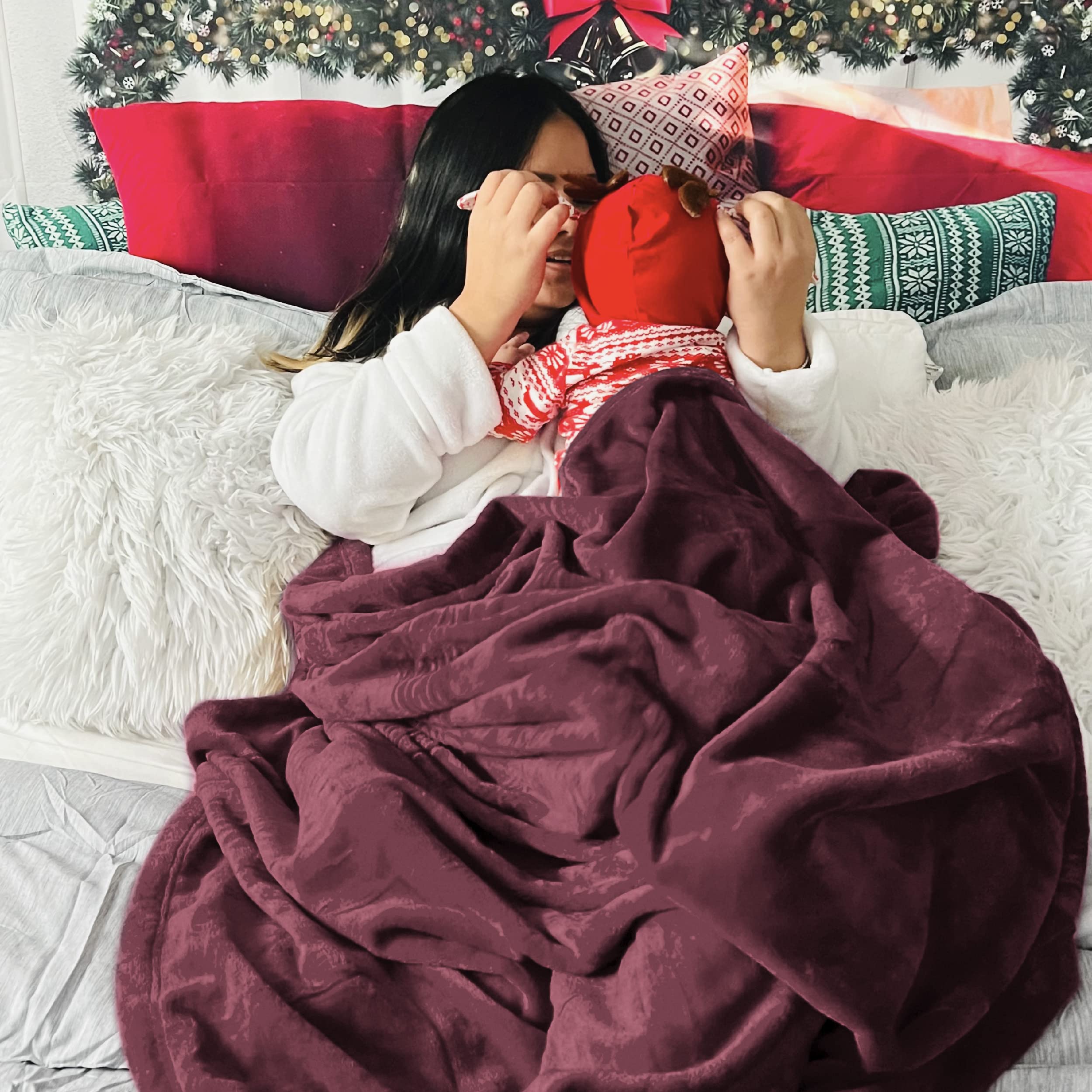 Foto 6 pulgar | Manta Polar Para Cama, Color Rojo Burdeos, 130 X 150 Cm, 300 G/m² - Venta Internacional.