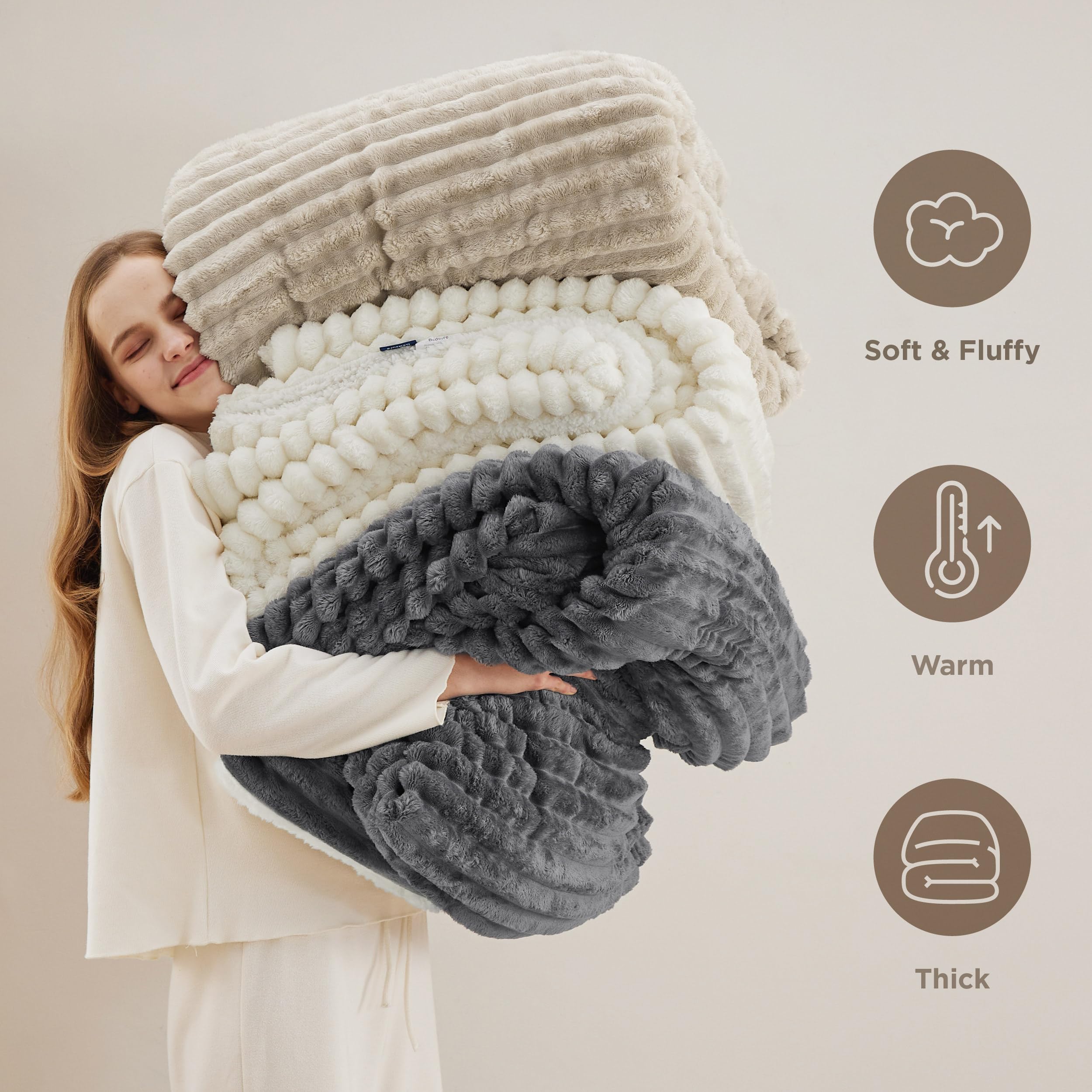 Foto 6 pulgar | Manta Bedsure Sherpa, Tamaño Doble, 150 X 200 Cm, Supersuave Y Acogedora - Venta Internacional.