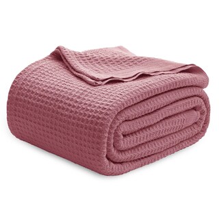 Foto 1 | Manta Para Cama, 100% Algodón, Tamaño Queen, Tejido Gofrado, Rosa - Venta Internacional.